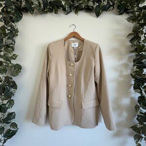 Jason Wu Classic Long Sleeve Front Button Blazer Beige NWT Women’s Size 12